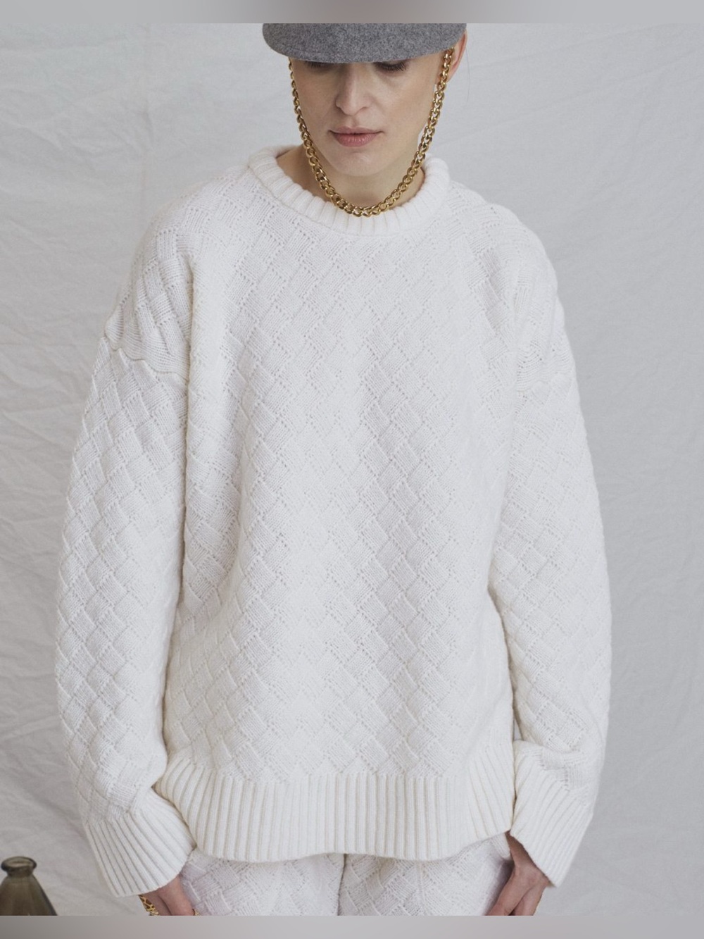 Clouded Squares Italian merino sweater